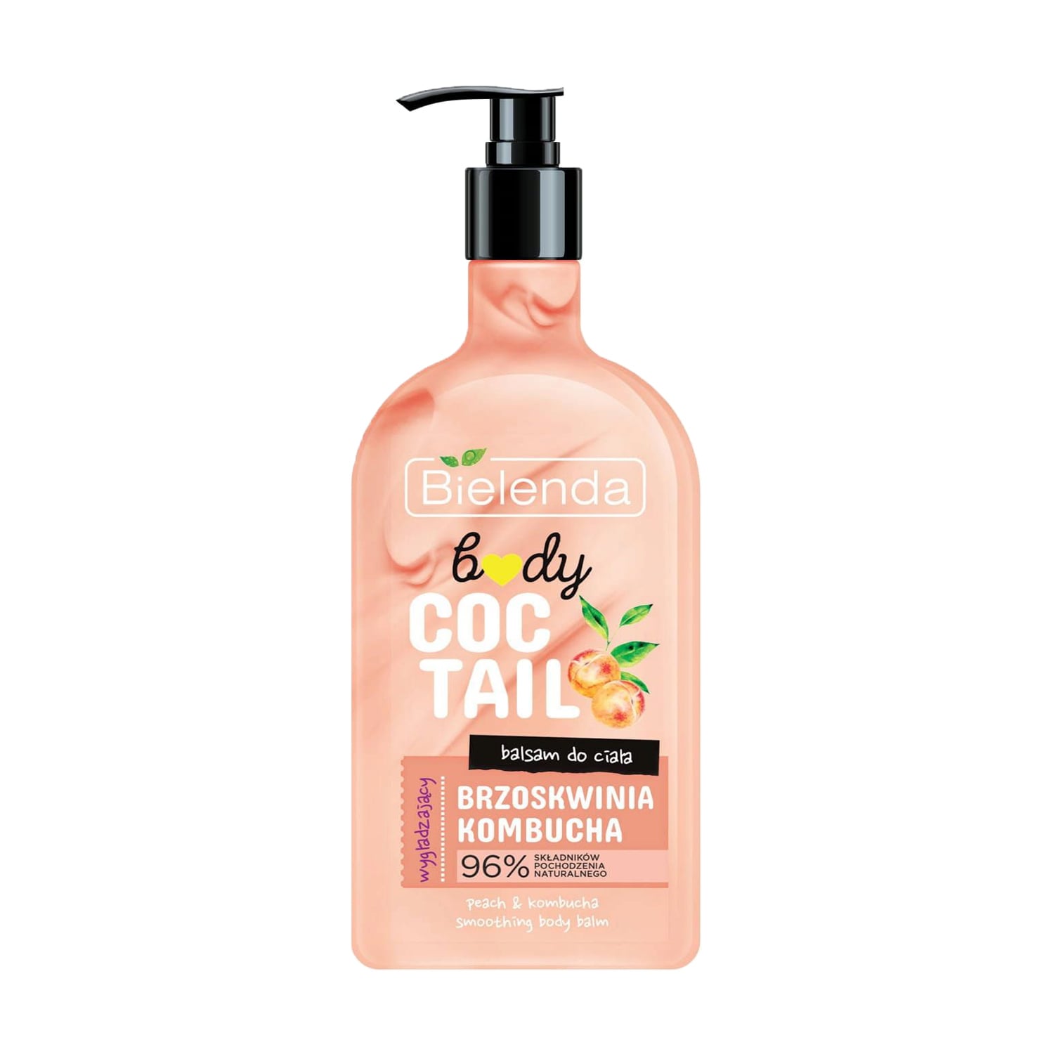 Розгладжувальний бальзам для тіла Bielenda Coctail Body Balsam Peach Kombucha, 400 мл